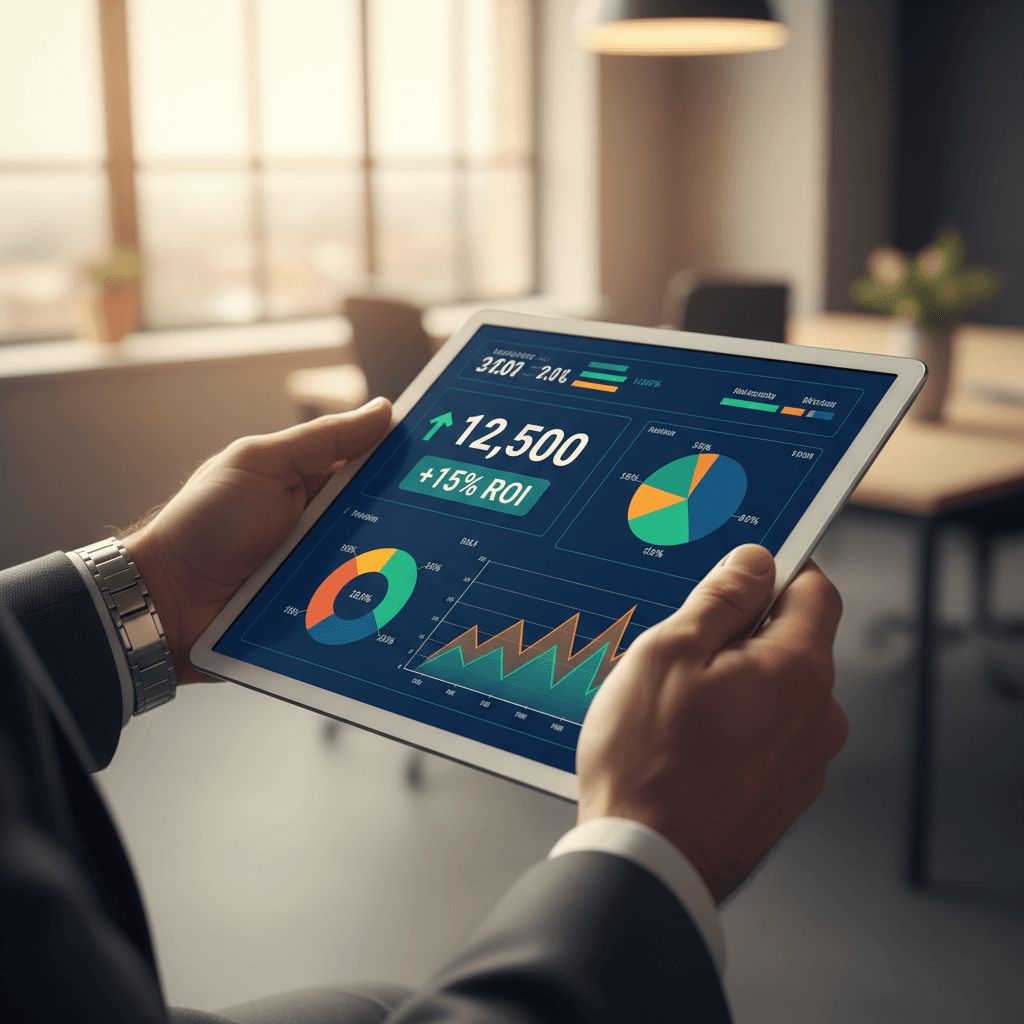 Performance marketing analytics dashboard showing metrics