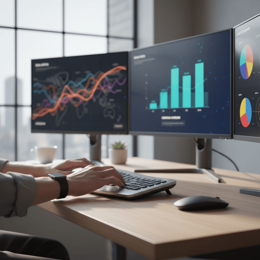 Analyst reviewing customer behavior data